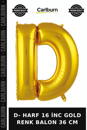 Premium D- HARF 16 İNC GOLD RENK BALON 36 CM Süsleme Dekor Organizasyon