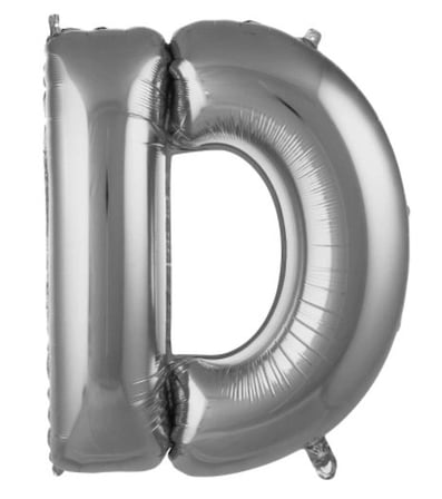 Delux Serisi D- HARF 16 İNC GÜMÜŞ RENK BALON 36 CM Etkinlik Süsü Parti Objesi