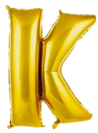 Delux Serisi K- HARF 16 İNC GOLD RENK BALON 36 CM Organizasyon Yıldönümü Sürpriz