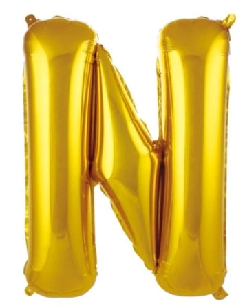Premium N- HARF 16 İNC GOLD RENK BALON 36 CM Açılış Doğum Günü Süsleme