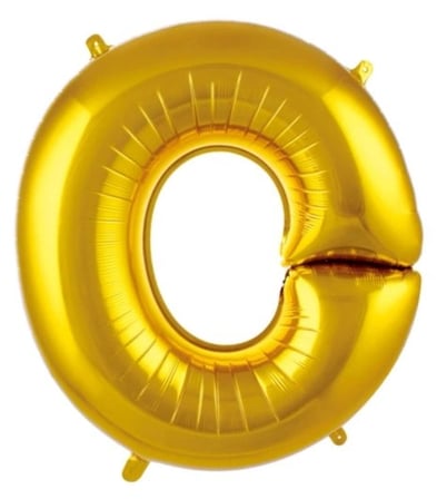 Özel Seri O- HARF 16 İNC GOLD RENK BALON 36 CM Harfler Duvar Sol