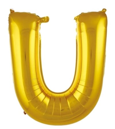Premium U- HARF 16 İNC GOLD RENK BALON 36 CM Stüdyo Ziyaret Mekan