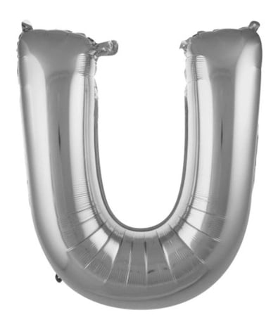 Premium U- HARF 16 İNC GÜMÜŞ RENK BALON 36 CM Parti Malzemesi Etkinlik Özel Gün