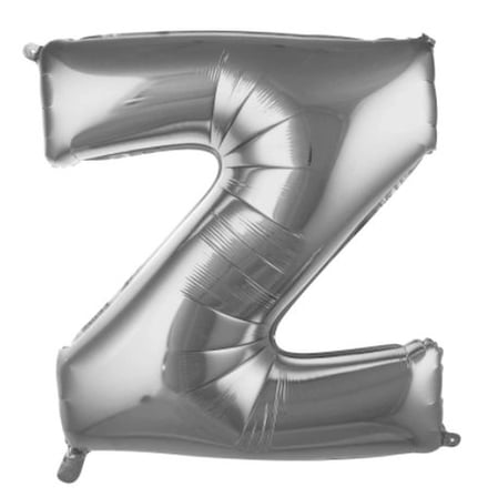 Özel Üretim Z- HARF 16 İNC GÜMÜŞ RENK BALON 36 CM Hatıra Kutlama Süsü Gece