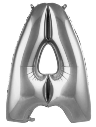 Premium A- HARF 34 İNC GÜMÜŞ RENK BALON 76 CM Etkinlik Sürpriz Açılış