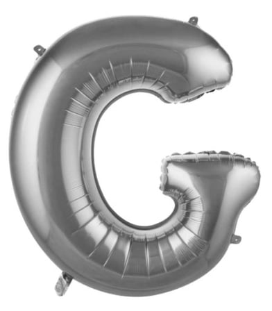 Delux Serisi G- HARF 34 İNC GÜMÜŞ RENK BALON 76 CM Doğum Dekoru Süsleme