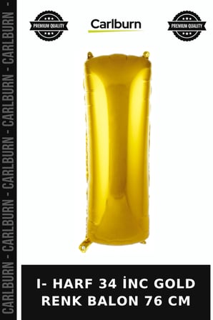 Premium I- HARF 34 İNC GOLD RENK BALON 76 CM Sürpriz Süsleme Doğum Günü