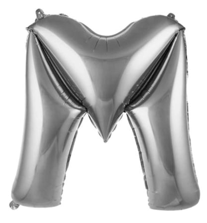 Premium M- HARF 34 İNC GÜMÜŞ RENK BALON 76 CM Parti Etkinlik Dekor