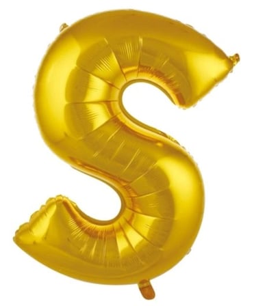 Delux Serisi S- HARF 34 İNC GOLD RENK BALON 76 CM Yıl Dönümü Etkinlik Özel Gün