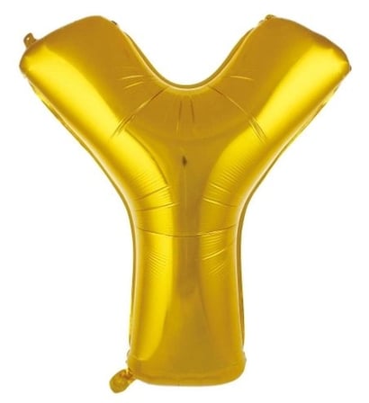 Delux Serisi Y- HARF 34 İNC GOLD RENK BALON 76 CM Dekor Kutlama Etkinlik Süsü