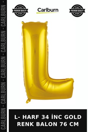 Delux Serisi L- HARF 34 İNC GOLD RENK BALON 76 CM Parti Süsü Yılbaşı Kutlama