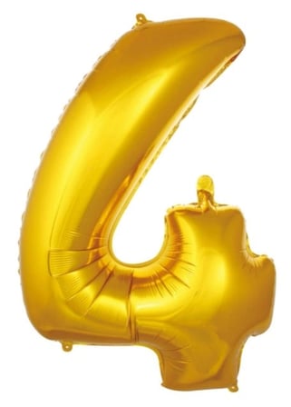 Özel Üretim 4- RAKAM 16 İNC GOLD RENK BALON 36 CM Organizasyon Özel Gün Davet