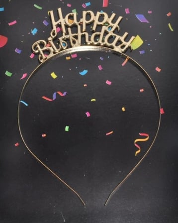 Özel Üretim HAPPY BRITHDAY GOLD METAL TAÇ Parti Konsepti Çocuklara Kutlama Hediyesi