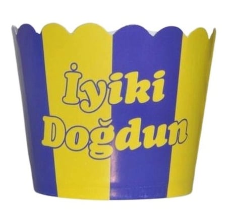 Premium MAFİN KEK KAPSÜLÜ SARI LACİVERT 25’Lİ Fırın Gün Okul