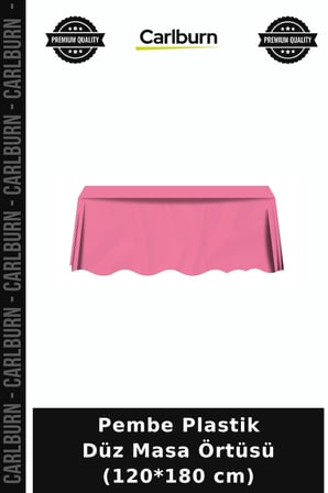 Premium Pembe Plastik Düz Masa Örtüsü (120*180 cm) Parti Sunum Stil