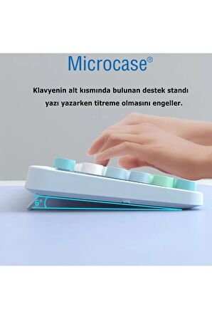 Geezer Ayıcık Desenli Kablosuz Renkli Yuvarlak Tuşlu Klavye Mouse Set