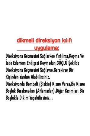 Universal Dikmeli Direksiyon Kılıfı Esnek Kokusuz Standart Pembe Ipli