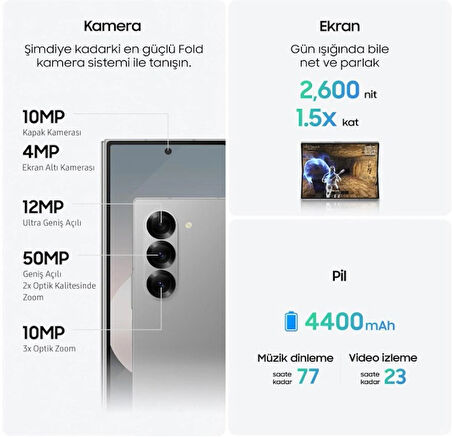 Samsung Galaxy Z Fold6 512 GB 12 GB Ram (Samsung Türkiye Garantili) Lacivert