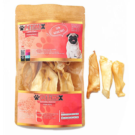 Petimix Kuzu Kulakları 100g Çiğneme Kemikleri Köpek Ödül Maması