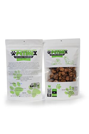 Petimix Fıstık Ezmeli Dana Ciğer Küpleri 30g Köpek Ödül Maması