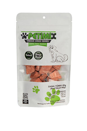 Petimix Freeze Dry Dana Yürek 40g BARF Köpek Ödül Maması