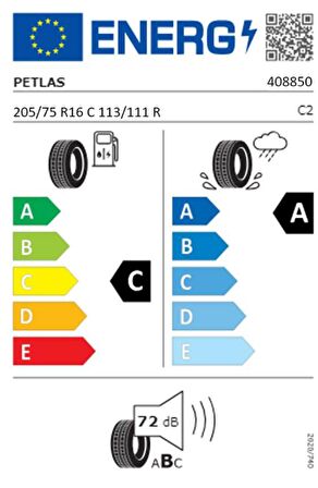 Petlas 205/75 R16 C TL 113/111R 10PR VANMASTER + A/S Ticari Dört Mevsim Lastiğidir (Üretim Tarihi:2024)