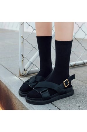 3”çift Siyah Atletik Moda Çorap Seti Unisex