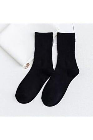 3”çift Siyah Atletik Moda Çorap Seti Unisex