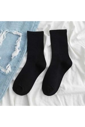 3”çift Siyah Atletik Moda Çorap Seti Unisex