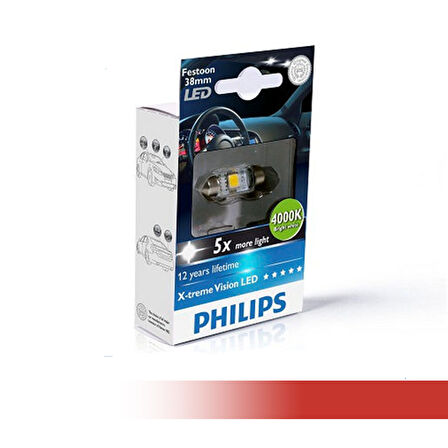 Philips X-treme Vision Sofit Led Ampul 38mm 12V 4000K Bright White