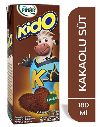 Pınar Kido Kakaolu Süt 180 Ml x 27 Adet