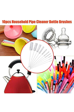 Pipet Temizleme Fırçası Pratik Bükülebilir Temizlik Fırçası Klavye Temizleme Fırçası Beyaz