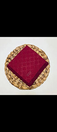 Piramit Floş Monogram eşarp Bordo