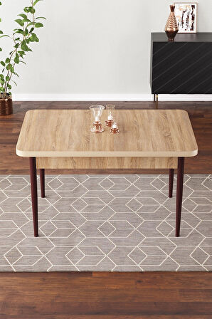 Pista 70x110 Mdf Masa Ahşap Ayaklı Sabit Üst Kalite Mutfak Masası Yemek Odası Masası Salon Masası