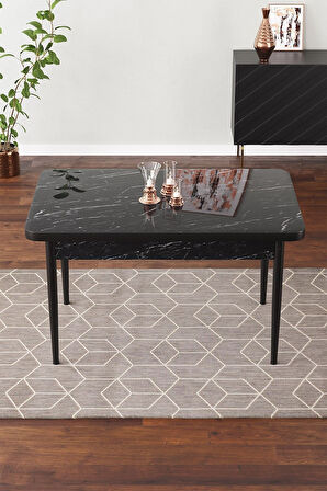 Pista 70x110 Mdf Masa Ahşap Ayaklı Sabit Üst Kalite Mutfak Masası Yemek Odası Masası Salon Masası