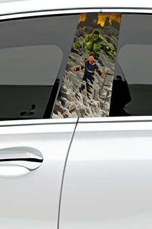 Araç Kapı Direk Kaplama Folyosu Desenli (Sağ Sol Takım) (2 Adet) - 22x50 Cm