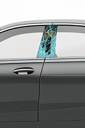 Araç Kapı Direk Kaplama Folyosu Desenli (Sağ Sol Takım) (2 Adet) - 22x50 Cm