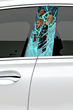 Araç Kapı Direk Kaplama Folyosu Desenli (Sağ Sol Takım) (2 Adet) - 22x50 Cm