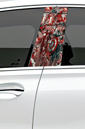 Araç Kapı Direk Kaplama Folyosu Desenli (Sağ Sol Takım) (2 Adet) - 22x50 Cm