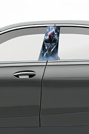 Araç Kapı Direk Kaplama Folyosu Desenli (Sağ Sol Takım) (2 Adet) - 22x50 Cm