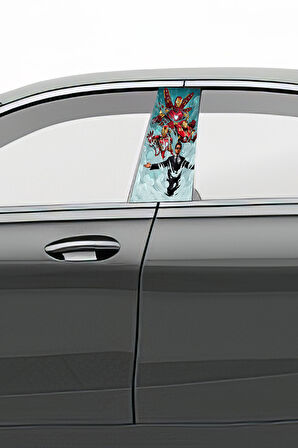 Araç Kapı Direk Kaplama Folyosu Desenli (Sağ Sol Takım) (2 Adet) - 22x50 Cm