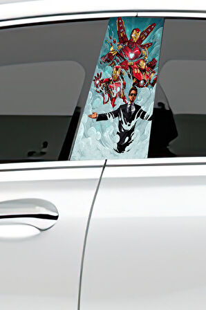 Araç Kapı Direk Kaplama Folyosu Desenli (Sağ Sol Takım) (2 Adet) - 22x50 Cm