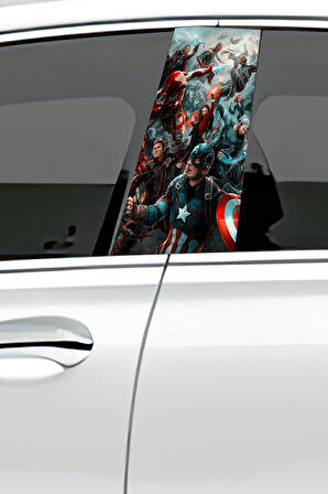 Araç Kapı Uyumlu  Direk Kaplama Folyosu Desenli (Sağ Sol Takım) (2 Adet) - 22x50 Cm