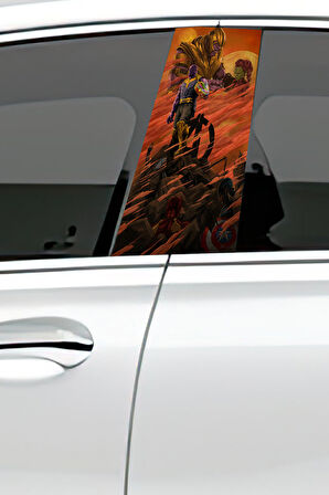 Araç Kapı Direk Kaplama Folyosu Desenli Sağ Sol Takım 2 Adet  22x50 Cm