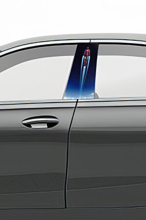 Araç Kapı Direk Kaplama Folyosu Desenli (Sağ Sol Takım)Uyumlu  (2 Adet) - 22x50 cm