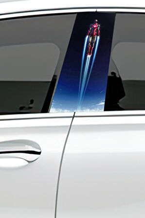 Araç Kapı Direk Kaplama Folyosu Desenli (Sağ Sol Takım)Uyumlu  (2 Adet) - 22x50 cm