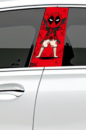 Araç Kapı Direk Kaplama Folyosu Desenli (Sağ Sol Takım) (2 Adet) - 22x50 Cm