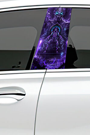 Araç Kapı Direk Kaplama Folyosu Desenli (Sağ Sol Takım) (2 Adet) - 22x50 Cm