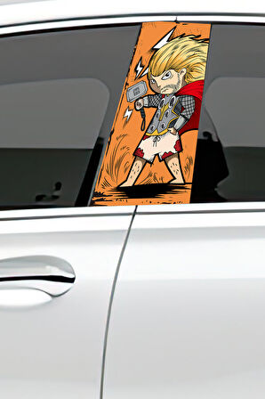 Araç Kapı Direk Kaplama Folyosu Desenli (Sağ Sol Takım) (2 Adet) - 22x50 Cm