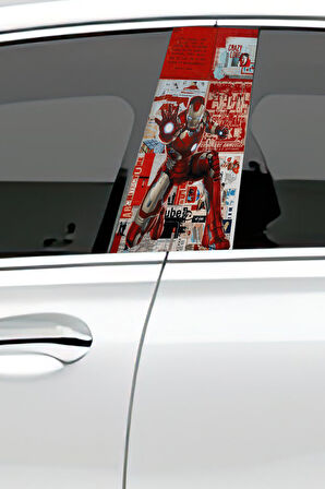 Araç Kapı Direk Kaplama Folyosu Desenli (Sağ Sol Takım) (2 Adet) - 22x50 Cm